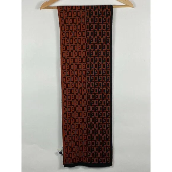 Dolce & Gabbana DG Monogam Wool/Acrylic Scarf Brown/Black Made in Italy F301